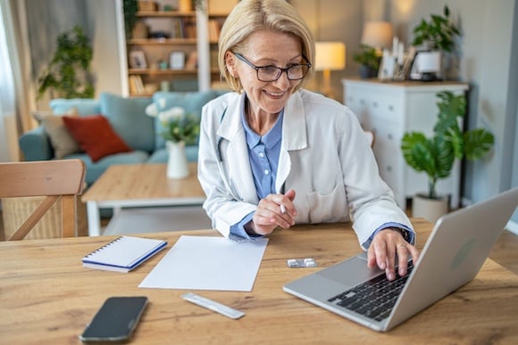 Doctor conducting a telehealth visit